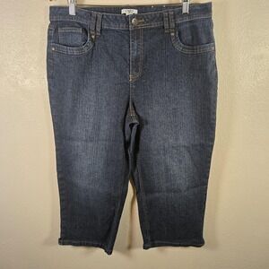 Cato Capri Jeans Womens 16 Blue Medium Wash High Rise Stretch Crop Denim Casual